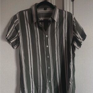 Men's Green Striped Shirt